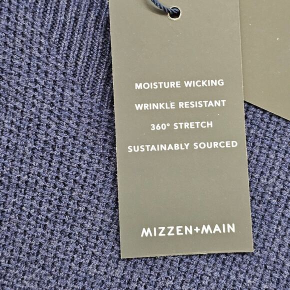NWT Mizzen Main Sweater Mens XXL Blue Cassady Crew Neck Moisture Wicking Soft - Picture 10 of 15